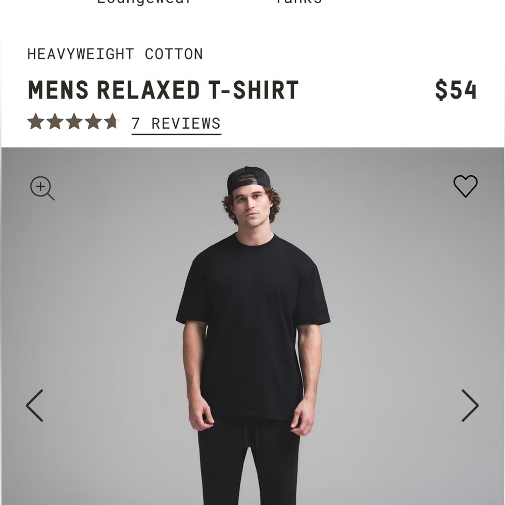 NWT Heavyweight cotton men’s relaxed t-shirt size XL OBSIDIAN